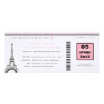 Girl Baby Shower Boarding Pass to Paris Announcements