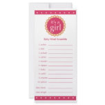 Girl baby shower game card-Pink_orange Full Color Rack Card