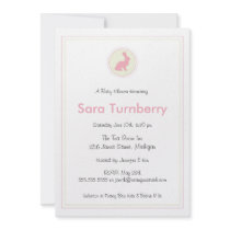 Girl Baby Shower Invitation - Bunny