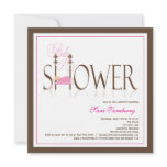 Girl Baby Shower Invitation - Sleeping Baby