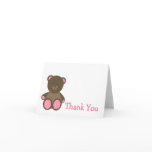 Girl Baby Shower Thank You Pink Gingham Bear cards