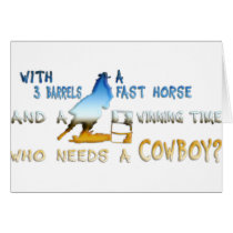 GIRL BARREL RACING CARD