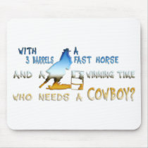 GIRL BARREL RACING MOUSE PAD