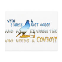 GIRL BARREL RACING POST CARDS