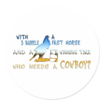 GIRL BARREL RACING ROUND STICKERS