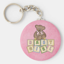 Girl Bear  Baby Blocks Keychains
