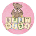 Girl Bear  Baby Blocks stickers