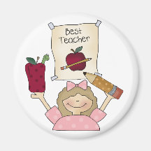 Girl Best Teacher Tshirts and Gifts Fridge Magnet