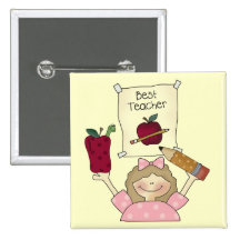 Girl Best Teacher Tshirts and Gifts Pin