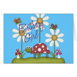 Girl Birthday Bugs Card