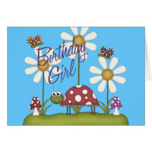 Girl Birthday Bugs Card