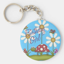 Girl Birthday Bugs Key Chain