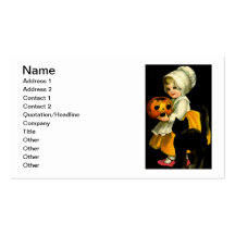 Girl & Black Cat Business Card