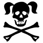 Girl Black Skull With Pigtails Light Colour Woman t-shirts