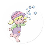 Girl Blowing Bubbles stickers