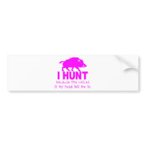 GIRL BOAR HUNTING BUMPER STICKERS