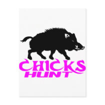 GIRL BOAR HUNTING POSTCARDS
