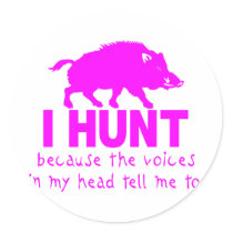 GIRL BOAR HUNTING STICKER