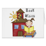 Girl Book Worm T-shirts and Gifts cards