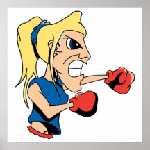 girl boxer cartoon print