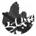 Girl Break Dancer NYC Silhouette Sticker Sheet