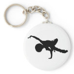 Girl Break Dancer Silhouette Keychain