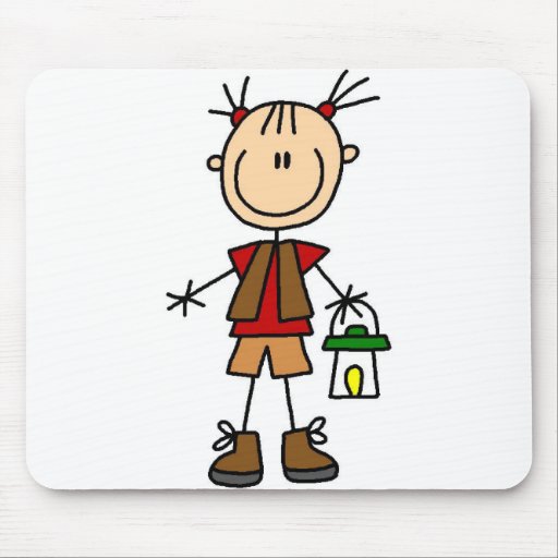 Girl Camper With Lantern Mousepad