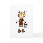 Girl Camping With Lantern Card