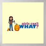 Girl Carving Pumpkin Posters