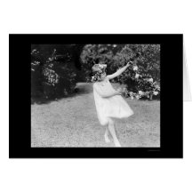 Girl Dancing with Flowers in Her Hair 1910 Card