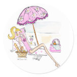 Girl - Day at the Beach Stickers