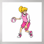 Girl dribbles posters