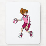 Girl dribbling pink ball