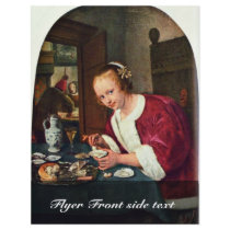 Girl Eating Oysters., Oestereetstertje  By Jan Ste Flyer Design