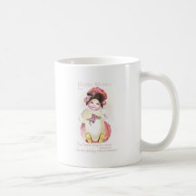 Girl, Egg and Roses Vintage Easter Mug