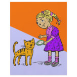 Girl Feeding Cat flyers