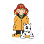 Girl Firefighter with Dalmation