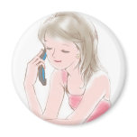 girl gabbing on the cell-phone magnets