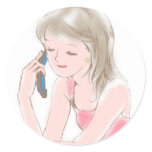 girl gabbing on the cell-phone stickers
