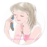 girl gabbing on the cell-phone stickers