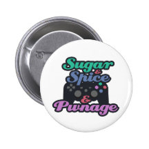 Girl Gamer Pwnage Pinback Buttons