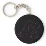 Girl - girl D/s Silhouette Kiss Keychain