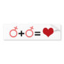 GIRL + GIRL = LOVE BUMPER STICKERS