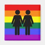 Girl + Girl Rainbow Magnet