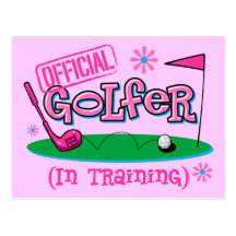 Girl Golfer In Training Postcard