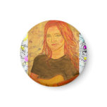 girl & guitar drip painting magnet
