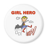 Girl Hero on Rooftop magnets