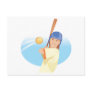 girl hitting softball vector illustration postcard