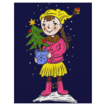 Girl Holding Christmas Tree 2