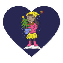 Girl Holding Christmas Tree